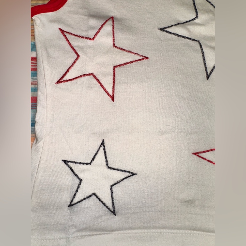 Vintage 90s Tommy Hilfiger Red White & Blue Star Tank Top - Picture 4 of 9